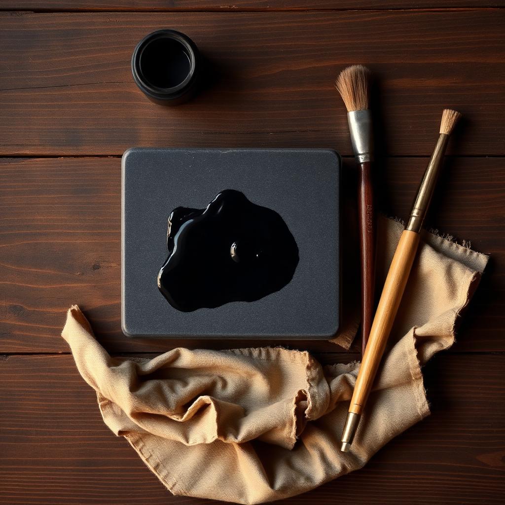 Calligraphy tools flat lay